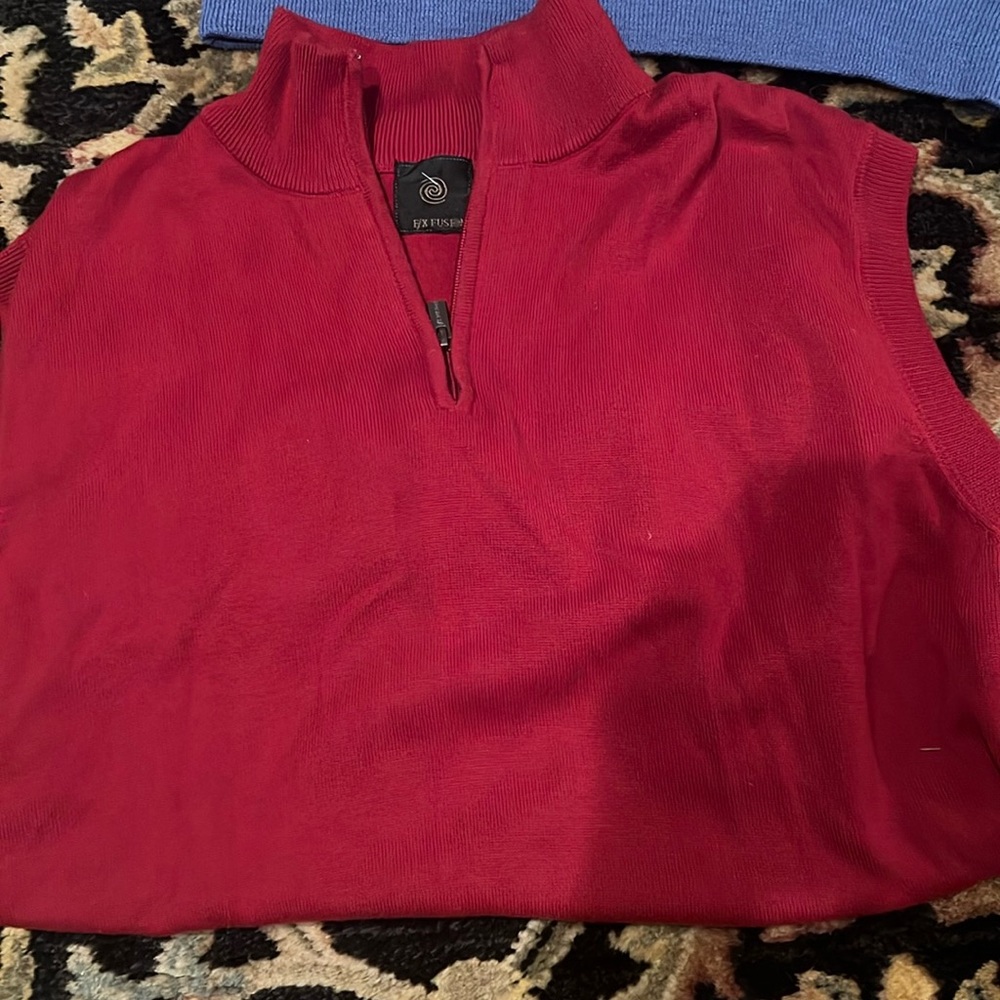 Red Quarter Zip Vest